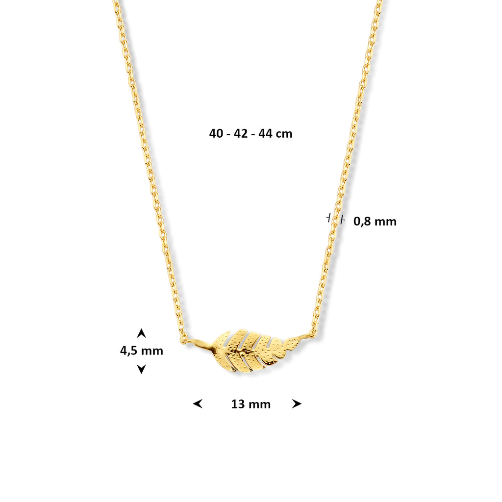 Halskette Feder 40 - 42 - 44 cm 14K Gelbgold