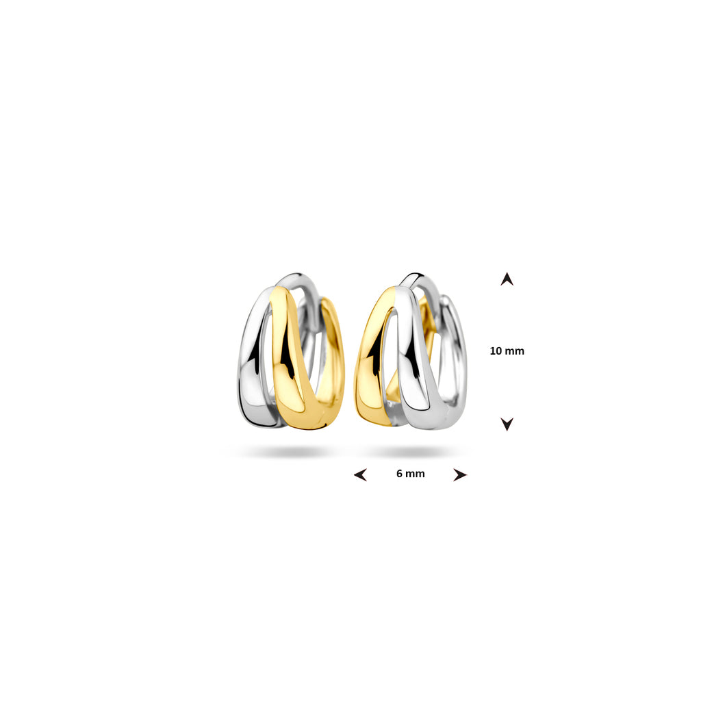 klapoorringen 10 mm zilver verguld (geel/rhodium)