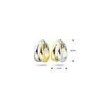 klapoorringen 10 mm zilver verguld (geel/rhodium)