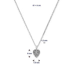 Halskette Herz Zirkonia diamantiert 41 + 4 cm Silber rhodiniert
