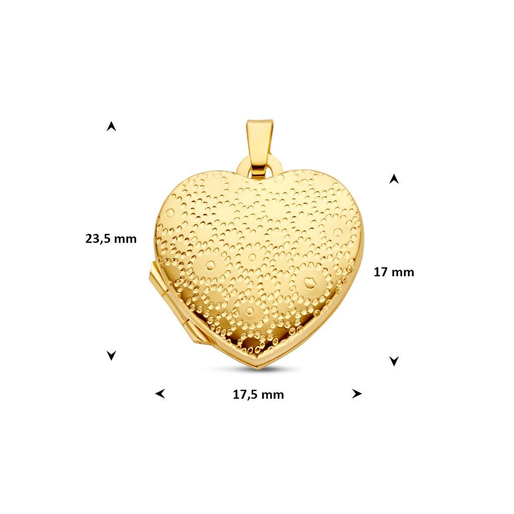 medaillon hartje gravure 17 mm 14K geelgoud