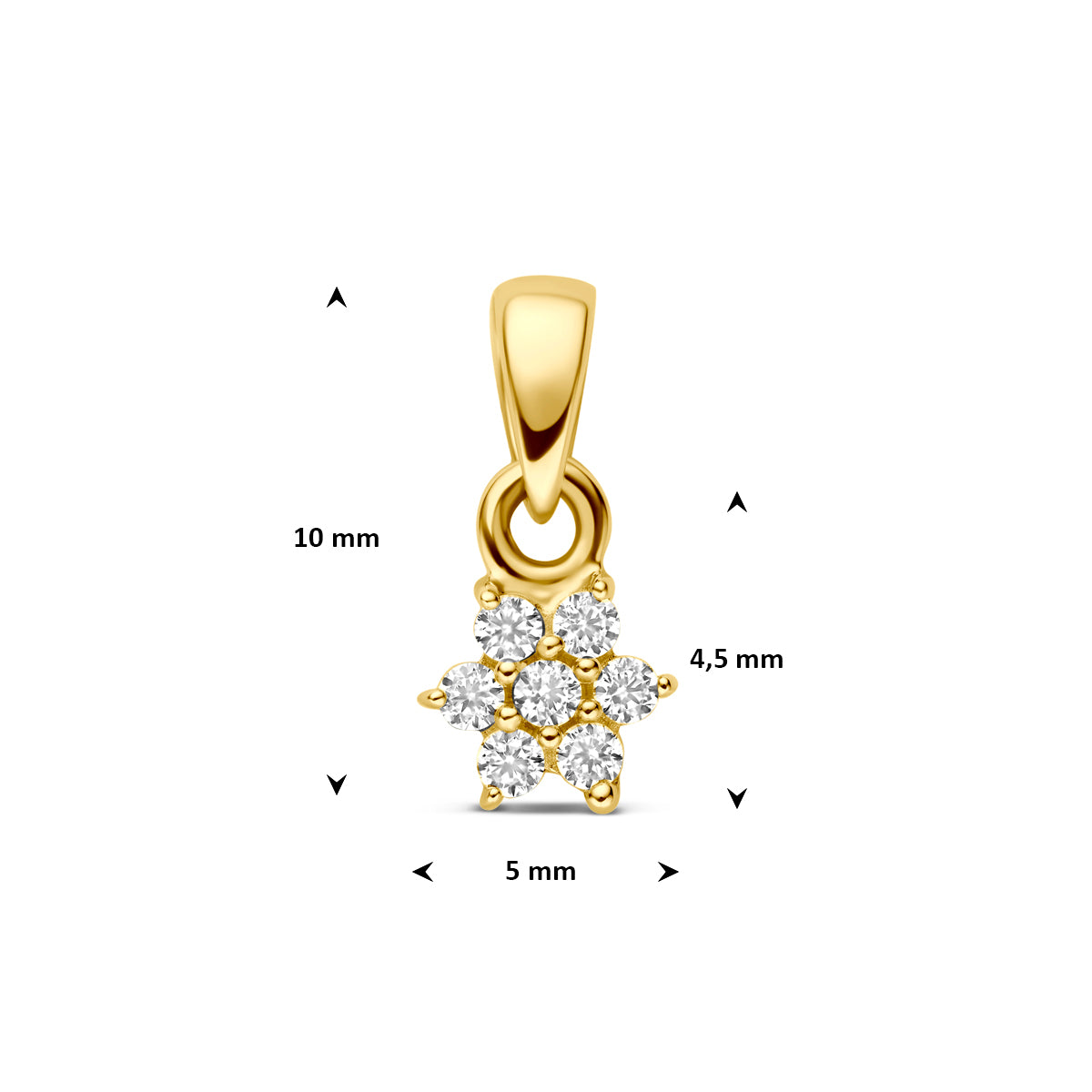9k hanger zirkonia 4,5 mm 9K geel
