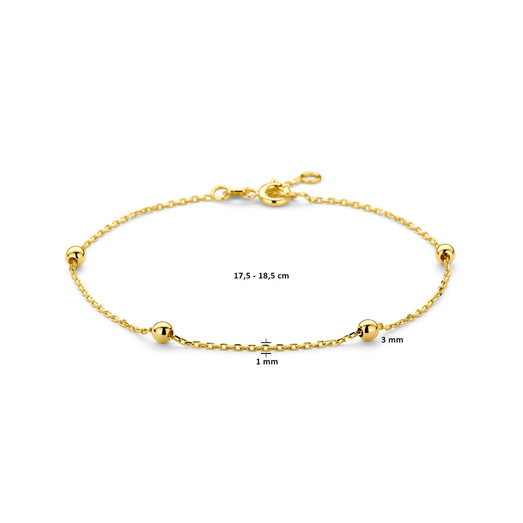 9k Armband Kugel 17,5 - 18,5 cm 9K Gelb