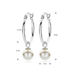 oorringen synth. parel zilver gerhodineerd