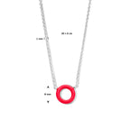 Halskette Emaille 40 + 4 cm Silber rhodiniert