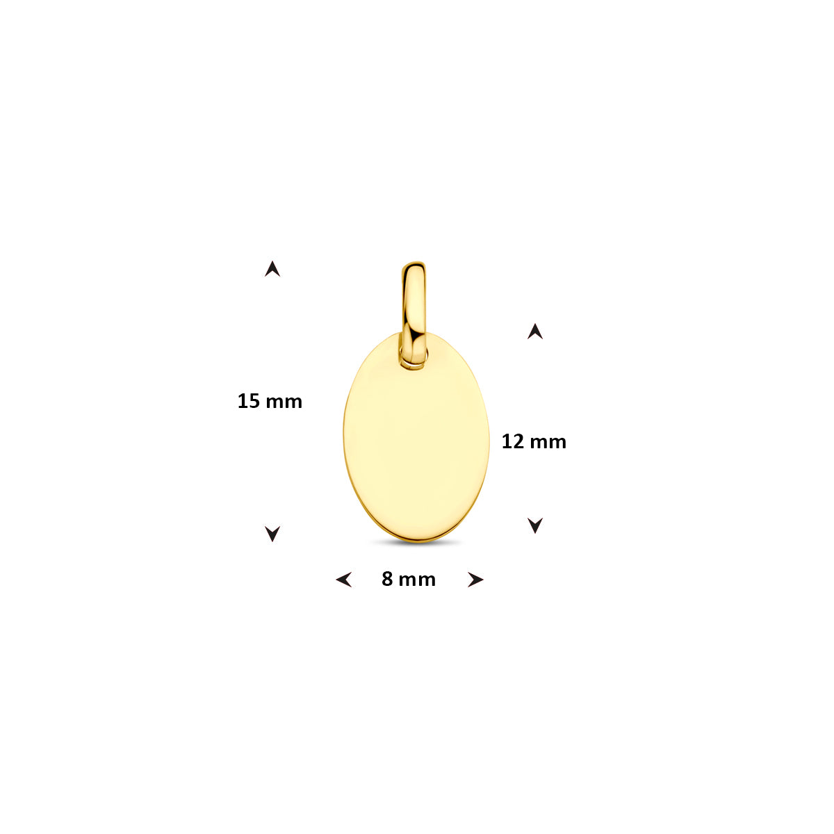 graveerhanger ovaal 14K geelgoud