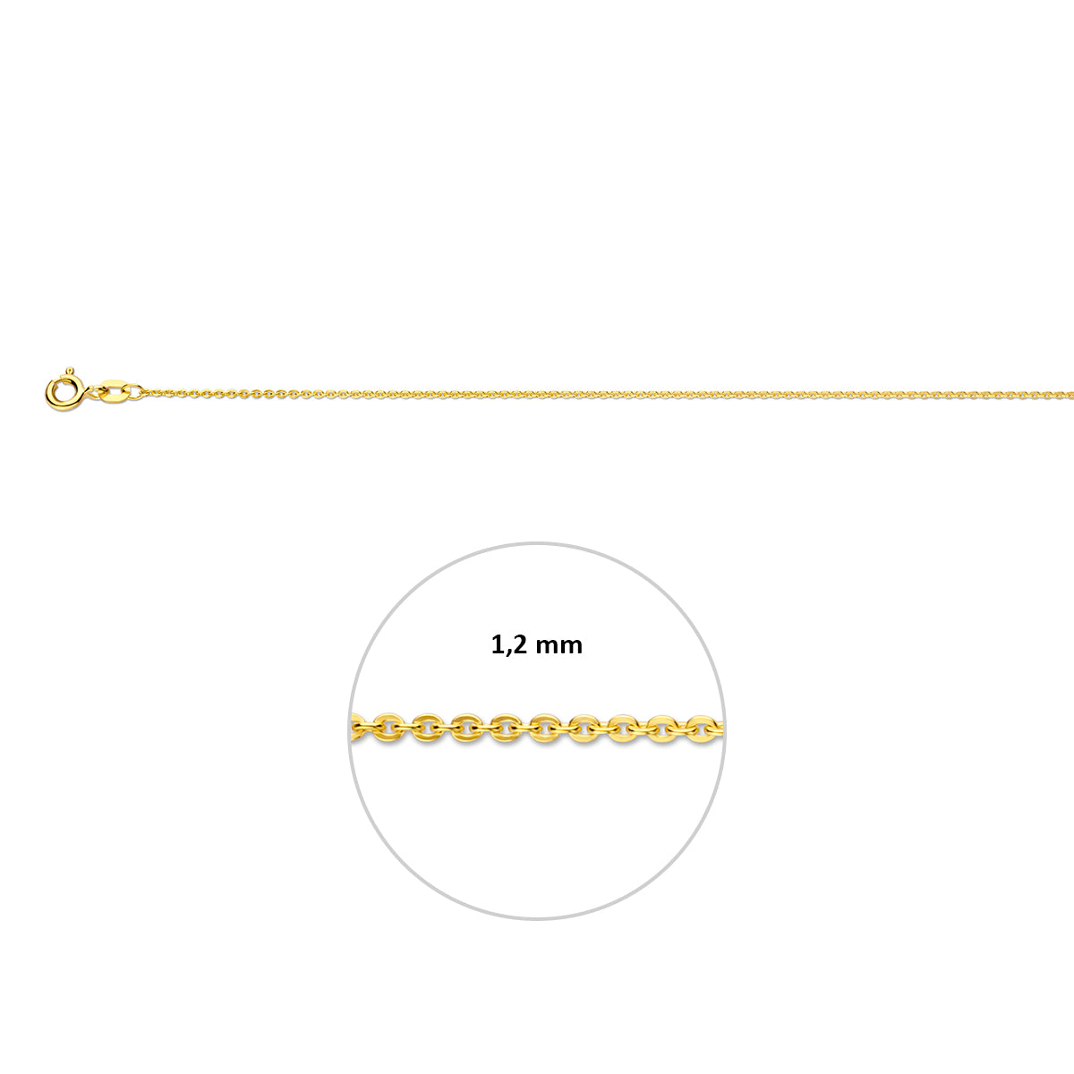 Anker flach 1,2 mm 14K Gelbgold