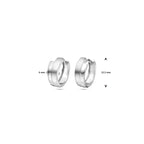 Klappohrringe poliert/matt 15,5 mm rhodiniertes Silber