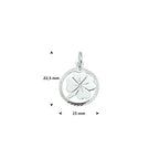 hanger klavertje gediamanteerd 15 mm zilver gerhodineerd