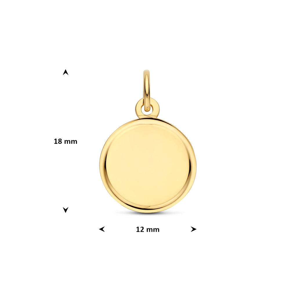 graveerhanger 12 mm 14K geelgoud