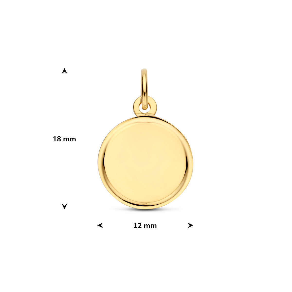 graveerhanger 12 mm 14K geelgoud