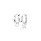 Ohrringe Perle 20 mm rhodiniertes Silber