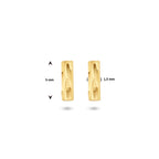 Ohrstecker, diamantiertes 14K Gelbgold