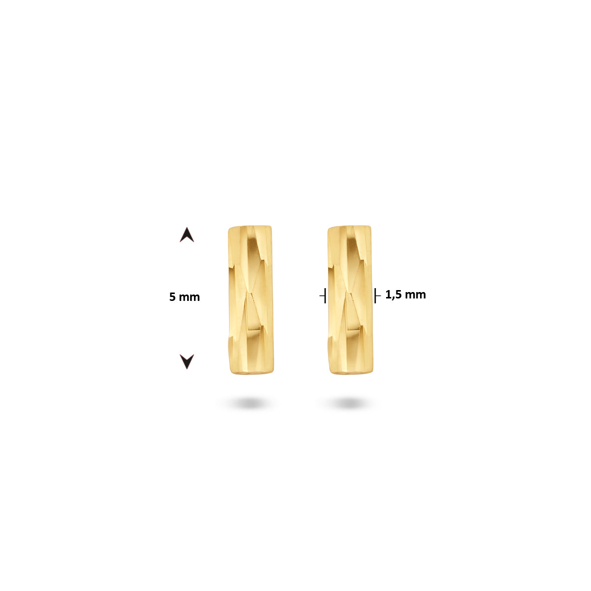 Ohrstecker, diamantiertes 14K Gelbgold