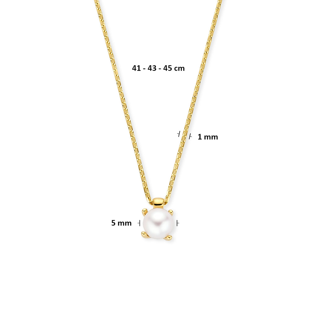 Perlenkette 41 - 43 - 45 cm 14K Gelbgold