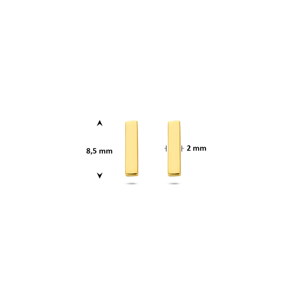 9k oorknoppen balkje 8,5 mm 9K geel