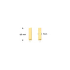 9k oorknoppen balkje 8,5 mm 9K geel