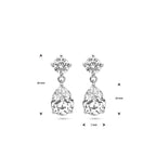 Ohrhänger Zirkonia 20 mm Silber rhodiniert