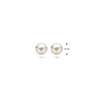 oorknoppen parel 7,5 mm zilver gerhodineerd