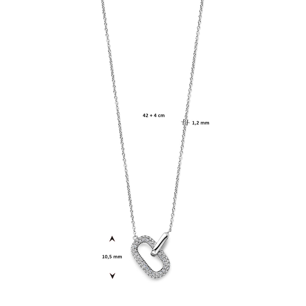 Zirkonia-Halskette 1,2 mm 42 + 4 cm Silber rhodiniert