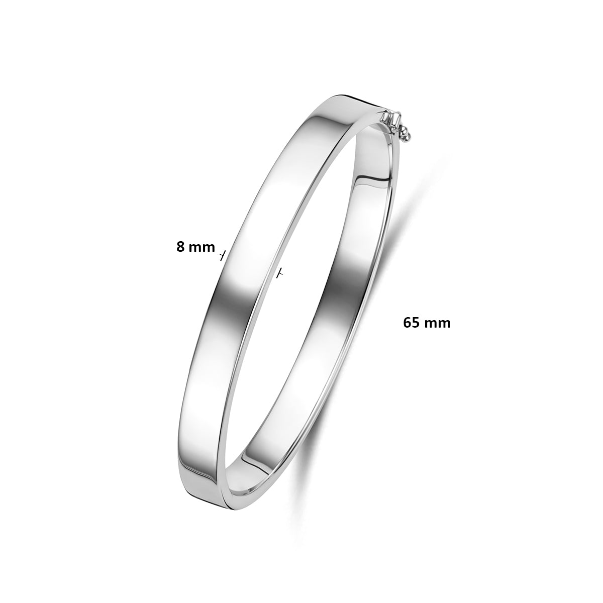 bangle scharnier 8 mm vlakke buis zilver wit