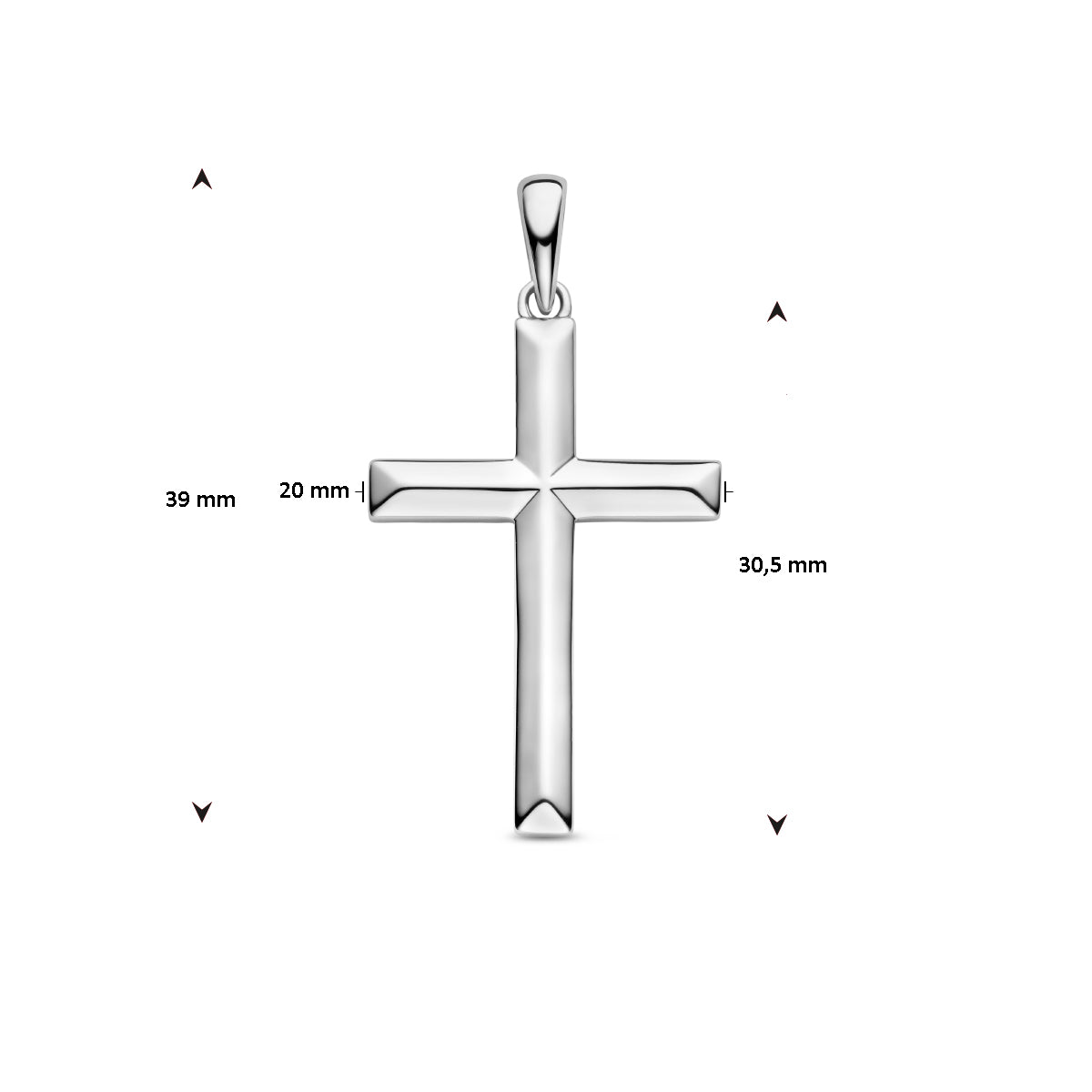 Anhänger Kreuz Silber rhodiniert