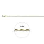 venetiaans 1,1 mm 3 micron zilver verguld (geel)