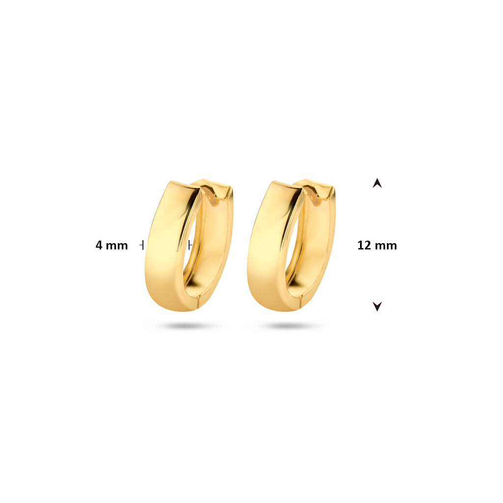 Klappohrringe flach 12 mm 14K Gelbgold