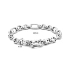 Armband 19,5 cm 7,0 mm mit großem Federringverschluss Silber rhodiniert
