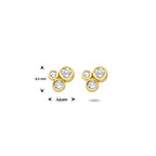 oorknoppen zirkonia 6,5 mm 14K geelgoud
