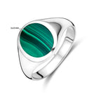 Ring Malachit rhodiniertes Silber