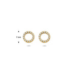 oorknoppen rondje lab grown diamant 0.16ct (2x 0.08ct) g vs 7 mm 14K geelgoud - rondje,bolletje,ringetje,draad