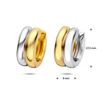 klapoorringen 17,5 mm 1 micron zilver verguld (geel/rhodium)