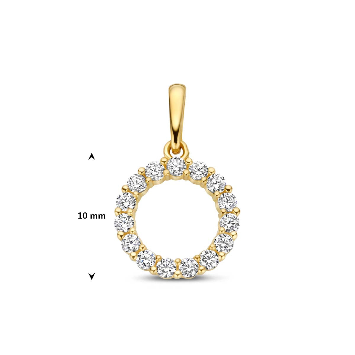 9k hanger rondje zirkonia 9K geel
