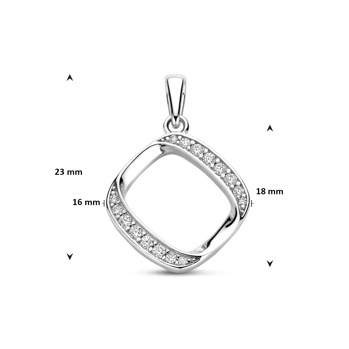 Anhänger Zirkonia 23 mm Silber rhodiniert