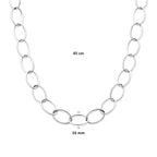 collier anker 16 mm 45 cm zilver gerhodineerd