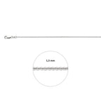 collier anker rond 1,3 mm 41 + 4 cm zilver gerhodineerd