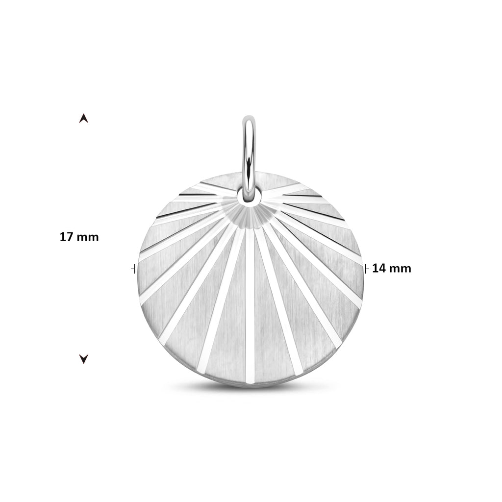hanger poli/mat gediamanteerd 17 mm zilver gerhodineerd