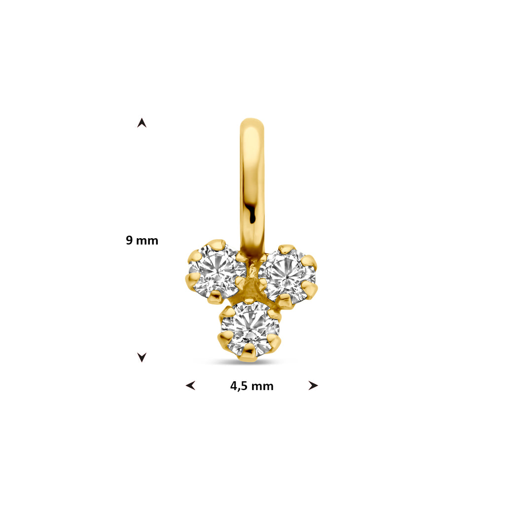 hanger zirkonia 9 mm 14K geelgoud