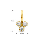 hanger zirkonia 9 mm 14K geelgoud