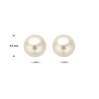 Ohrstecker Perle 9,3 mm Silber rhodiniert