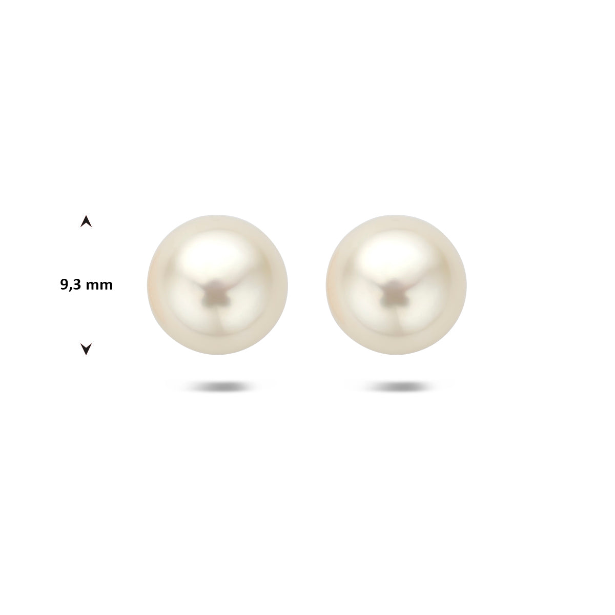 Ohrstecker Perle 9,3 mm Silber rhodiniert