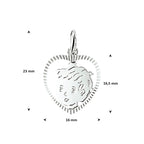 hanger jongen hart gediamanteerd 16,5 mm zilver wit