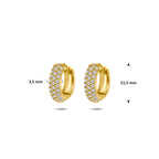 klapoorringen zirkonia 11,5 mm 14K geelgoud - rond