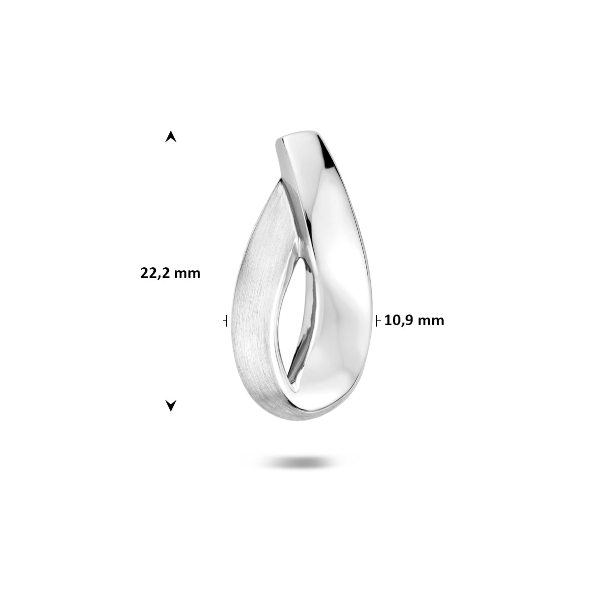 hanger poli/mat zilver gerhodineerd