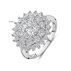 Ring Zirkonia Halo Silber rhodiniert