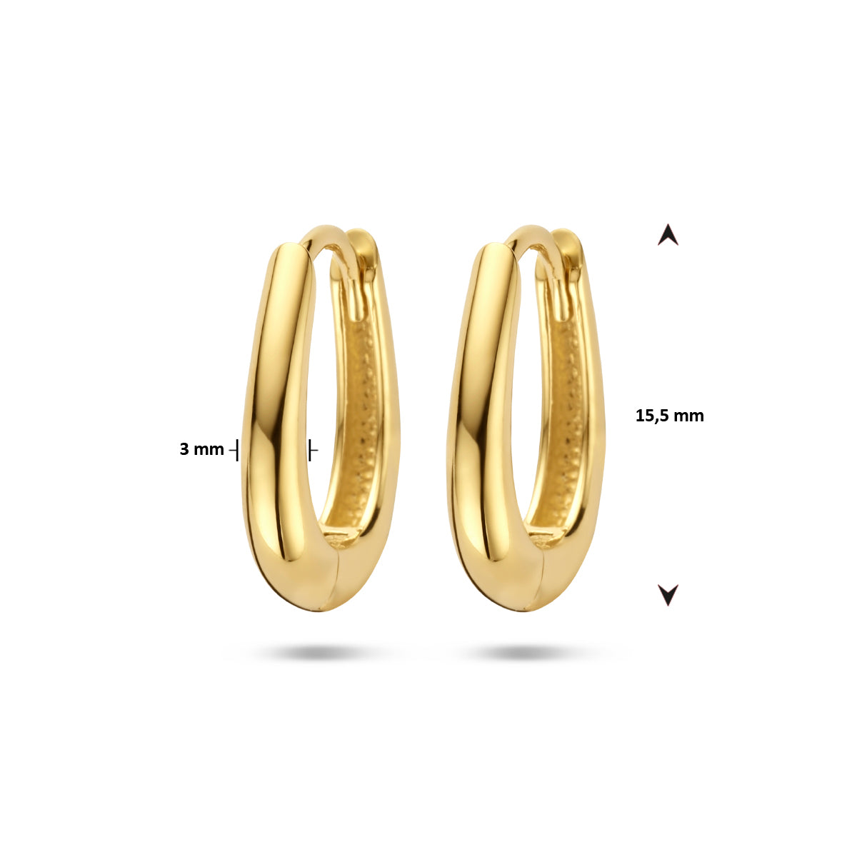 klapoorringen 14K geelgoud