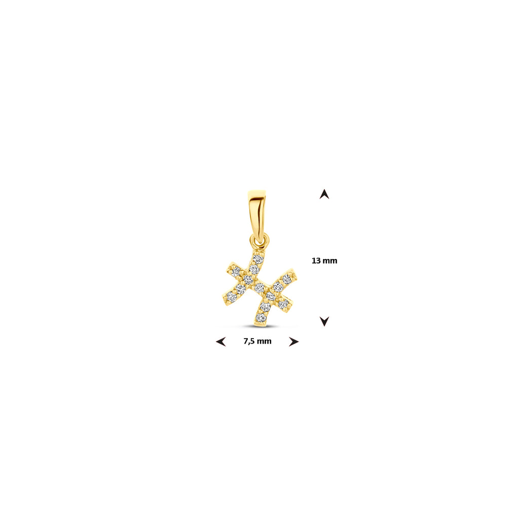 Anhänger Sternzeichen Diamant H SI 14K Gelbgold