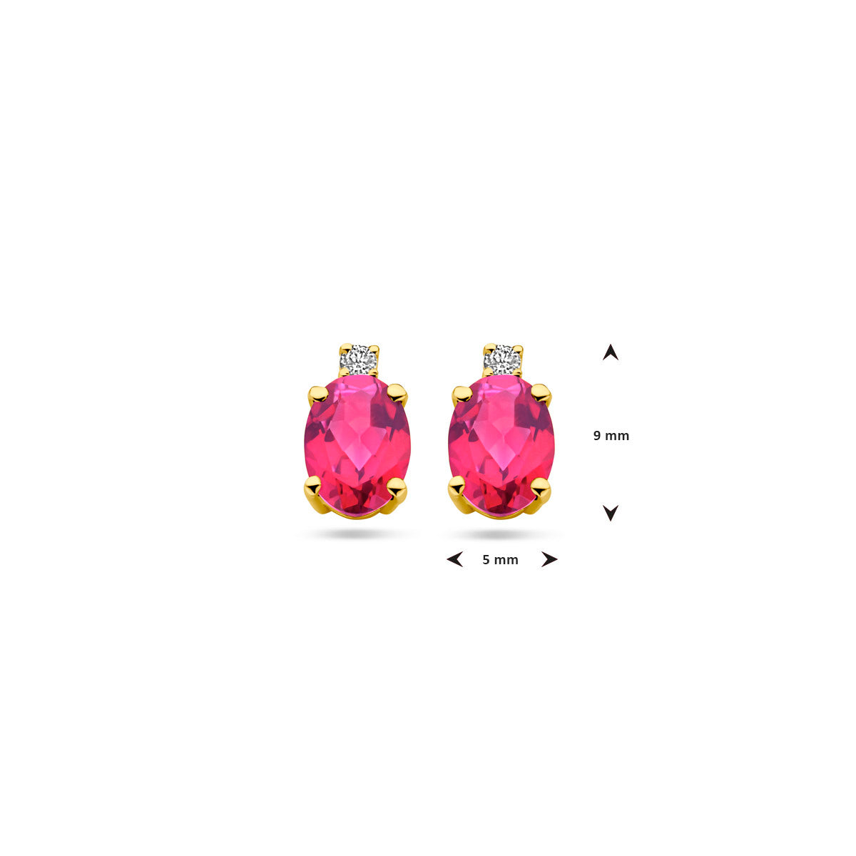 Ohrstecker rosa Topas und Diamant 0,04 ct (2x 0,02 ct) h si 14 K Gelbgold