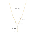 9k y-collier parels 41 - 43 - 45 cm 9K geel